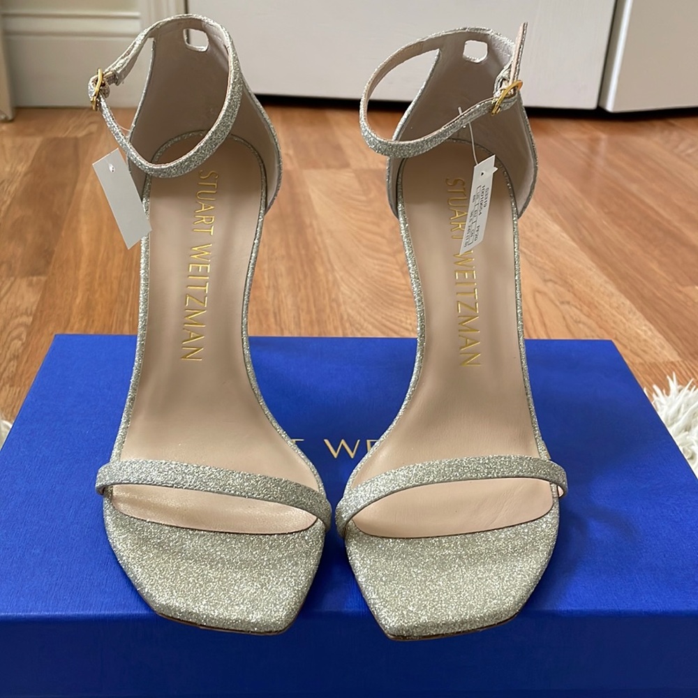 Stuart Weitzman Amelina 95 fine glitter heels